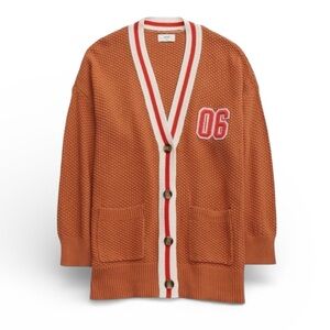 NWOT Aerie Varsity Cardigan Brown medium